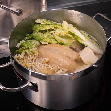 【Sambonet】義大利製 Professionale 不鏽鋼雙耳湯鍋24cm-附蓋