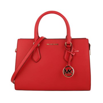 MICHAEL KORS-金字防刮PVC 手提/斜背三層兩用包(火紅色)中款