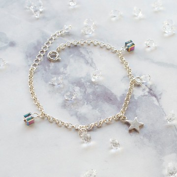 閃耀星空 奧地利水晶手鍊 手工純銀手鍊 禮物訂製