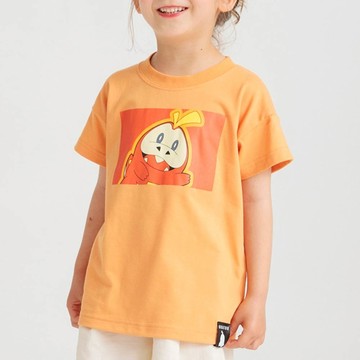 日本 BRANSHES - [限量]寶可夢印花短袖上衣-呆火鱷-橘