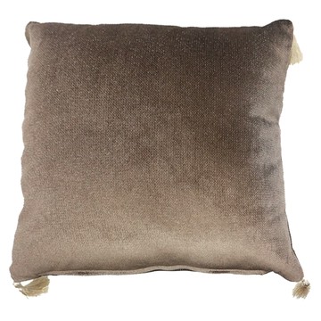 J&N 抱枕 Set 正方形 2入  45 x 45cm  晶亮絲絨流蘇 棕色