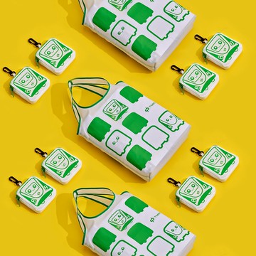 台中捷運 小綠綠環保購物袋 摺疊收納購物袋 TR鐵道故事館