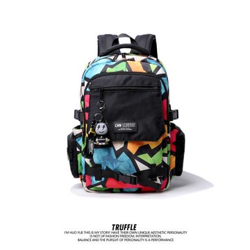 TRUFFLE嘻哈大容量初中生高中書包女雙肩包男小學生戶外旅行背包