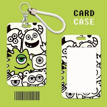 【唯依家】ins潮牌 塗鴉 搗蛋鬼 小怪獸 大學 工作 飯卡套 工牌 掛脖 門禁卡 公交 地鐵 悠遊卡