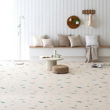 Ddasaroom 自組降躁幼兒防滑捲墊 10T 500 x 135cm  135x500cm  恐龍 米色