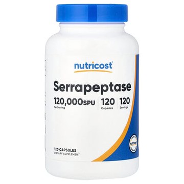 Nutricost, 舍雷肽酶，120000 SPU，120 粒膠囊