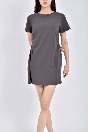 (S) le gusta質感棉質純棉短袖灰色洋裝