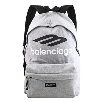 BALENCIAGA 巴黎世家 503221 Explorer 3B Stencil 棉質混紡休閒後背包.灰