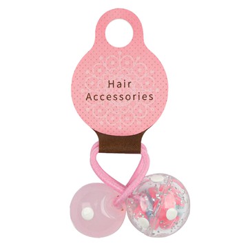 akachan honpo - 點點透明髮圈-粉色-日本製