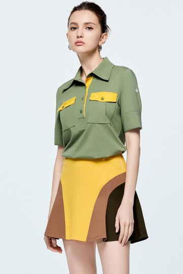 野生綠造型POLO上衣