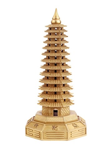 聚緣閣黃銅七層九層十三層八卦文昌塔臥室擺件辦公室桌子家居裝飾