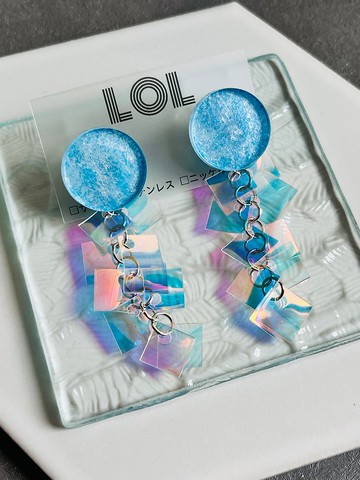 ocean2024 水藍色耳環/耳夾