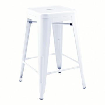 E-home Vali瓦力工業風可堆疊金屬吧檯椅 40 x 40 x 61cm NKC004C-wht  白色  1個