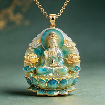 臺灣出貨🏆【可開發票】青瀾渡慈觀音雙面設計感金屬項鍊吊墜祈福庇佑守護平安爆款送長輩