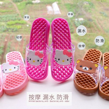 按摩浴室拖鞋保健足療鞋洞洞鞋鏤空防滑洗澡漏水女夏可愛室內居家