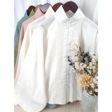 楠風館原創新品明制漢服立領對襟琵琶袖 純棉提花漢元素日常款