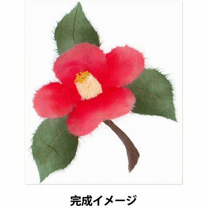 ちぎり絵キット 和紙ちぎり絵制作セット ミニ色紙サイズ つばき 通販 Lineポイント最大0 5 Get Lineショッピング
