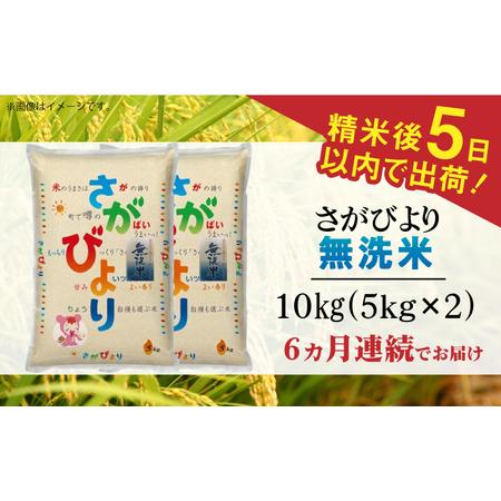 ふるさと納税 令和5年産 さがびより 無洗米 白米 計60kg（5kg×2袋×6回） 佐賀県 株式会社森光商.. 佐賀県