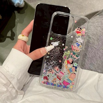 可愛 卡通 日系 蠟筆小新 流沙 防摔 iPhone 17 16 15 14 13 12 pro max 11 手機殼