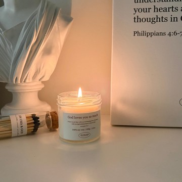 JIN CHA GOD-香氛蠟燭 超美簡約的100g蠟燭 燃燒時內有經文