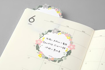 日本 MIDORI 造型便條貼-花圈 輕巧易攜帶 適用於手帳、筆記本 讓生活更井井有條  1入  1個