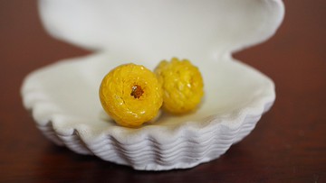 黃色小花後耳釦