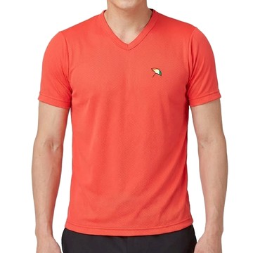 Arnold Palmer 雨傘牌 DRY網眼V領短袖衣 100%聚酯纖維排汗衫 台灣製造  M  橘