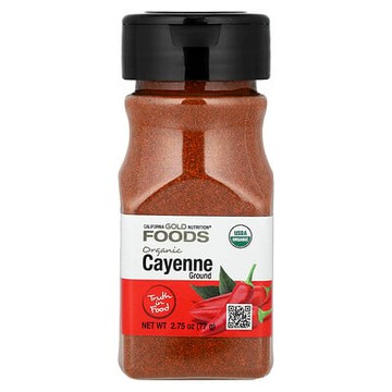 California Gold Nutrition, FOODS，有機卡宴辣椒，2.75 盎司（77 克）