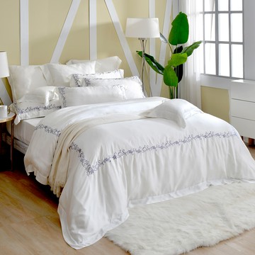 (加贈四季被)法國CASA BELLE《維爾克》加大天絲刺繡