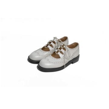 凡人與路-Monazu手工鞋 復古翼紋瑪莉珍_米白 女版33-40