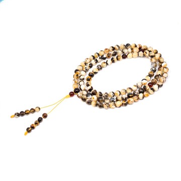 【正佳珠寶】蜜蠟琥珀 極品白瓷根珀 8.8-9mm 轉運珠 白瓷蜜蠟念