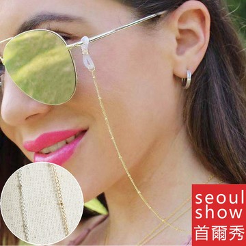 seoul show首爾秀 簡約夾珠眼鏡鍊老花眼鏡防丟鍊