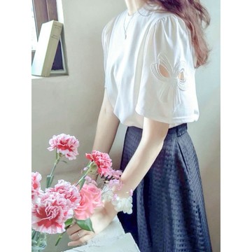🎀🎀蝴蝶結刺繡上衣#3903