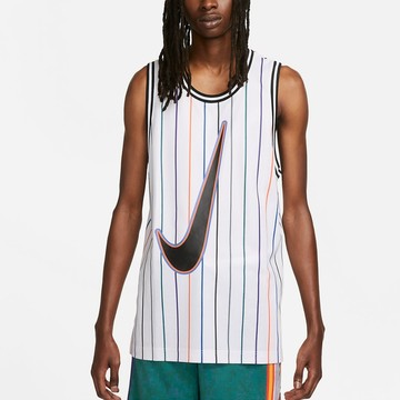S.G Nike DNA Basketball DX0436-100 白 黑勾 網眼 直條紋 運動 背心 球衣 男