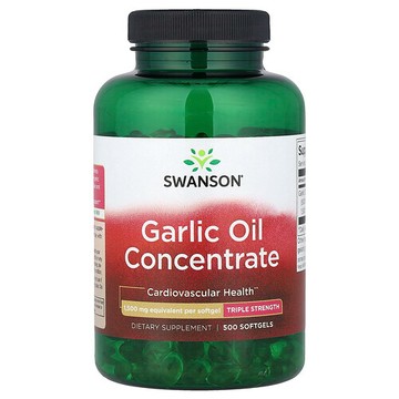 Swanson Vitamins, 濃縮大蒜油，1,500 毫克，500 粒軟凝膠