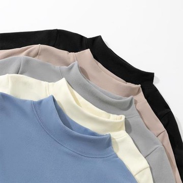 男童德絨半高領打底衫兒童秋冬裝女孩中大童純色保暖衣柔軟長袖潮