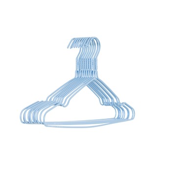樂嫚妮 [買一送一]全浸塑防鏽防滑衣架-20入-藍藍