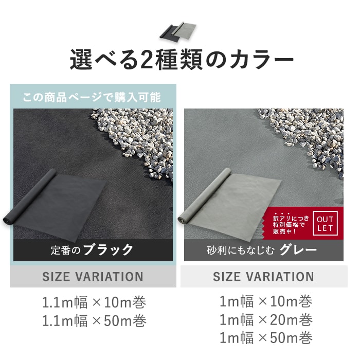 防草シート 不織布タイプ 砂利下用 10年 1.1m幅×10m RESTA