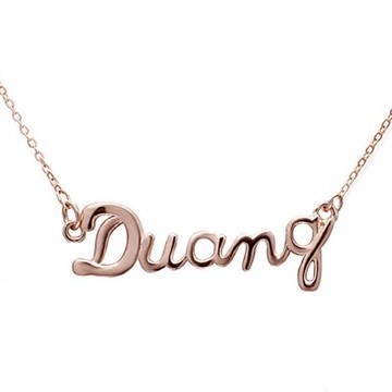 玫瑰金純銀項鍊 字母吊墜-Duang時尚創意百搭生日情人節禮物女飾品3款73dj20【獨家進口】【米蘭精品】