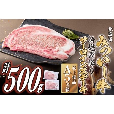 ふるさと納税 北海道産 黒毛和牛 みついし牛 A5 サーロインステーキ 計 500g (約250g×2枚) 北海道新ひだか町