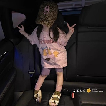 Mimo⭐女童卡通短袖T恤夏季小女孩可愛印花舒適兒童寶寶上衣