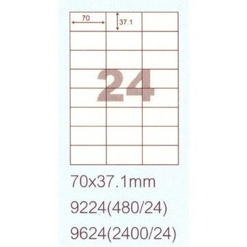 【文具通】阿波羅9624影印自黏標籤貼紙24格70x37.1mm 100入 P1410269【APP滿額下單4%點數(單一帳號最高1500點)】5/31止