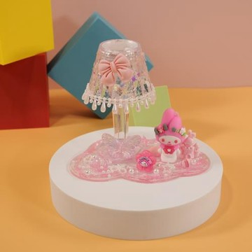創意小夜燈女童益智玩具兒童DIY手工奶油膠水晶小臺燈材料包套裝