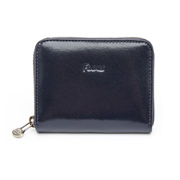 FOCUS經典原皮4卡拉鍊短夾/大零錢包_藍綠兩色任選(F2068)