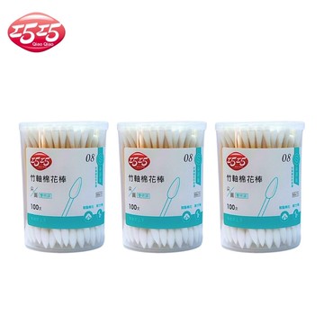 【巧巧】尖/圓頭竹軸棉花棒(100支/盒)x3盒