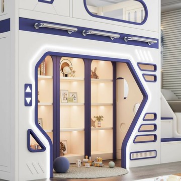 免運公司貨 樹屋床 兒童床 太空舱儿童房全屋定制秘密基地树屋滑梯床 互不打扰姐弟兄妹分隔床 可開發票 全館五折 工廠現貨直銷 新品特價 z11012