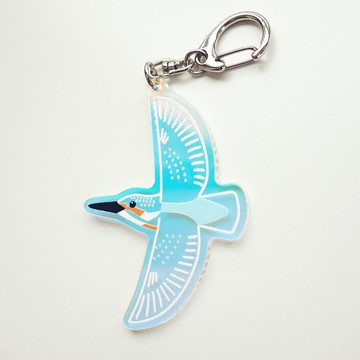 翠鳥結構色壓克力鑰匙圈