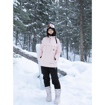滑雪服女上衣冬季戶外防風保暖單板雙板滑雪衣男款小眾滑雪帽衫潮