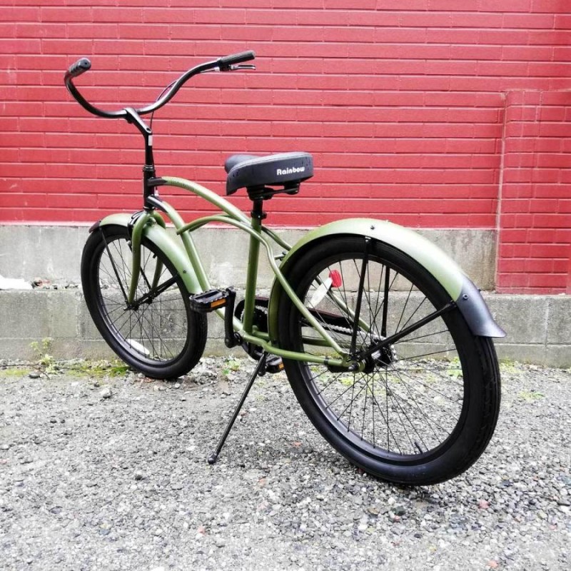 超激レア the PARKビーチクルーザー 電動 自転車 グリーン 自転車 RAINBOW PCH101 24