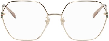 Gucci 金色 Oversized Geometric 眼镜